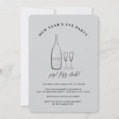 Pop Fizz Clink Champagne Cheers Silvesterabend Par Einladung (Vorderseite)
