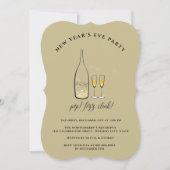 Pop Fizz Clink Champagne Cheers Silvesterabend Par Einladung (Vorderseite)