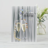 Pop Fizz Clink Champagne Einladung (Stehend Vorderseite)