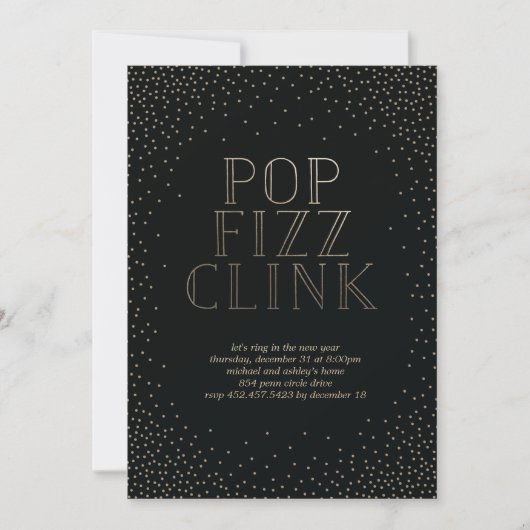 POP FIZZ CLINK EINLADUNG (Vorderseite)