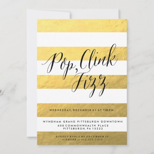 POP FIZZ CLINK Einladung zur Feierlichkeit (Vorderseite)