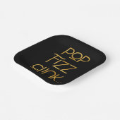 Pop Fizz Clink Elegante Typografie Pappteller (Gewinkelt)