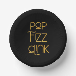 Pop Fizz Clink Elegante Typografie Pappteller