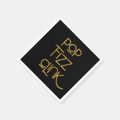 Pop Fizz Clink Elegante Typografie Serviette (Ecke)