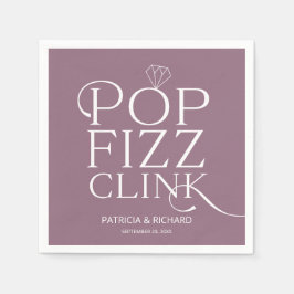 Pop Fizz Clink Engagement Partei Lila Serviette