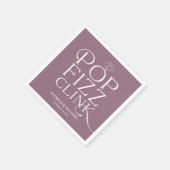 Pop Fizz Clink Engagement Partei Lila Serviette (Ecke)