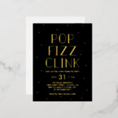 Pop Fizz Clink Foil Holiday Party Postkarte (Vorderseite/Rückseite)