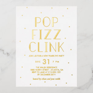 Pop Fizz Clink Foil Holiday Party Postkarte