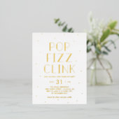 Pop Fizz Clink Foil Holiday Party Postkarte (Stehend vorne)