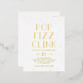 Pop Fizz Clink Foil Holiday Party Postkarte (Vorderseite/Rückseite)