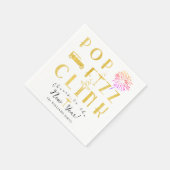 Pop Fizz Clink Gold Modern Typograpy New Years Eve Serviette (Ecke)