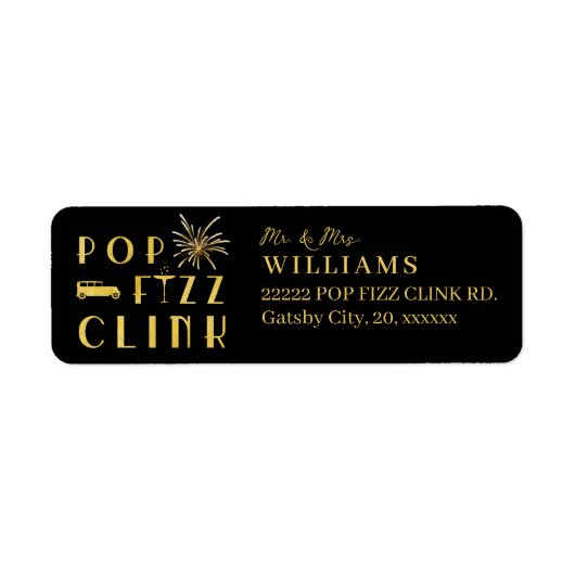 Pop Fizz Clink Gold Typografie Silvester (Vorne)