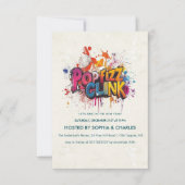 Pop Fizz Clink graffiti Silvester Party Einladung (Vorderseite)