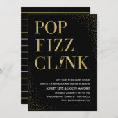 Pop Fizz Clink Hochzeit Verlobung Einladung (Vorne/Hinten)