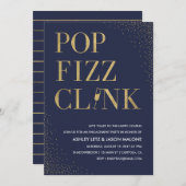 Pop Fizz Clink Hochzeit Verlobung Einladung (Vorne/Hinten)