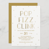 Pop Fizz Clink Holiday Party Silvester Party Einladung (Vorne/Hinten)
