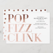 Pop Fizz Clink Junggeselinnen-Abschied Einladung I (Vorne/Hinten)