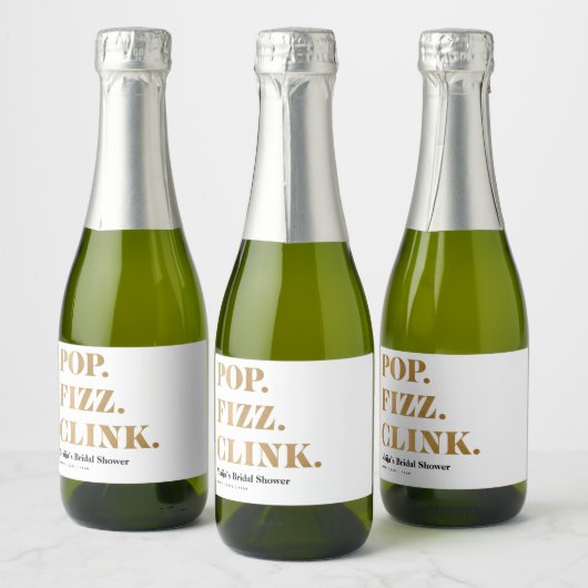 Pop Fizz Clink Mini Sparkling Weinflaschen Etikett (Flaschen)