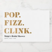 Pop Fizz Clink Mini Sparkling Weinflaschen Etikett (Einzelnes Label)