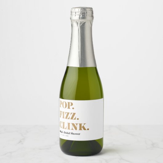 Pop Fizz Clink Mini Sparkling Weinflaschen Etikett (Vorderseite)