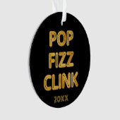 Pop Fizz Clink Modern Typografy Foto Ornament (Vorderseite)