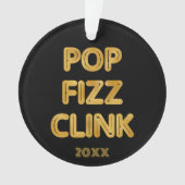 Pop Fizz Clink Modern Typografy Foto Ornament (Vorderseite)