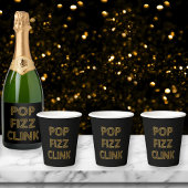 Pop Fizz Clink Moderne Typografie Neujahr Pappbecher