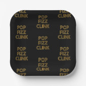 Pop Fizz Clink Moderne Typografie Neujahr Pappteller (Vorderseite)
