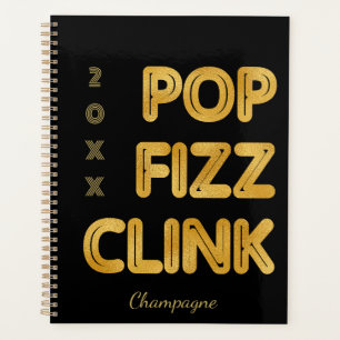 Pop Fizz Clink Moderne Typografie Neujahr Planer