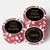 Pop Fizz Clink Moderne Typografie Neujahr Pokerchips (Stapel)