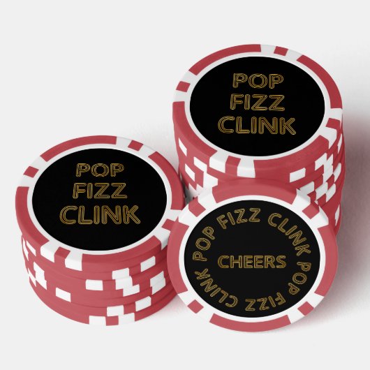 Pop Fizz Clink Moderne Typografie Neujahr Pokerchips (Stapel)