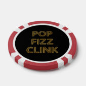 Pop Fizz Clink Moderne Typografie Neujahr Pokerchips (Einzeln)