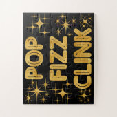 Pop Fizz Clink Moderne Typografie Neujahr Puzzle (Vertikal)