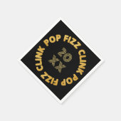 Pop Fizz Clink Moderne Typografie Neujahr Serviette (Ecke)