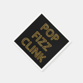 Pop Fizz Clink Moderne Typografie Neujahr Serviette (Ecke)