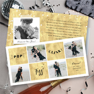 Pop Fizz Clink Neujahr Blocks 4 FotoCollage Feiertagskarte
