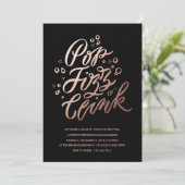 Pop, Fizz, Clink!  Party Einladung der Silvester (Stehend Vorderseite)