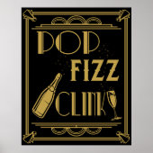 Pop Fizz Clink Party Poster Art Deko (Vorne)