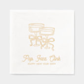 Pop Fizz Clink Personalisiert Happy Neujahr Napkin Servietten Mit Folie (Vorderseite)