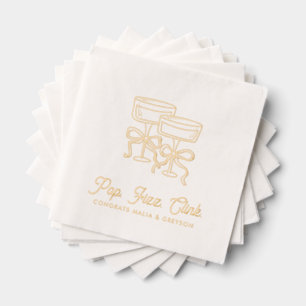 Pop Fizz Clink Personalisierte Verlobung Napkins Servietten Mit Folie