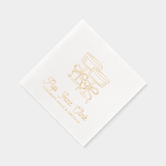 Pop Fizz Clink Personalisierte Verlobung Napkins Servietten Mit Folie (Rechts)