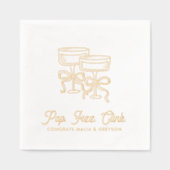 Pop Fizz Clink Personalisierte Verlobung Napkins Servietten Mit Folie (Vorderseite)
