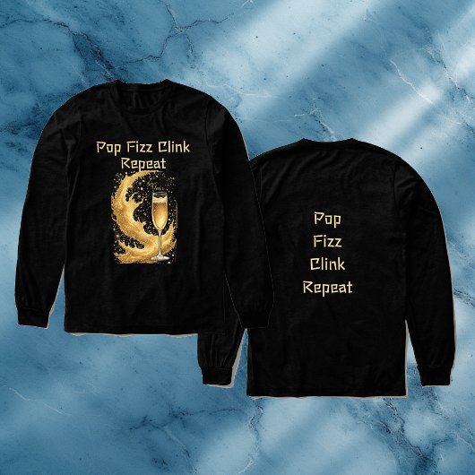 Pop Fizz Clink Repeat New Year Champagne Sparkles Tri-Blend Shirt