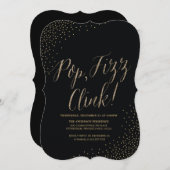 Pop, Fizz, Clink-Silvester-Party Einladung (Vorne/Hinten)
