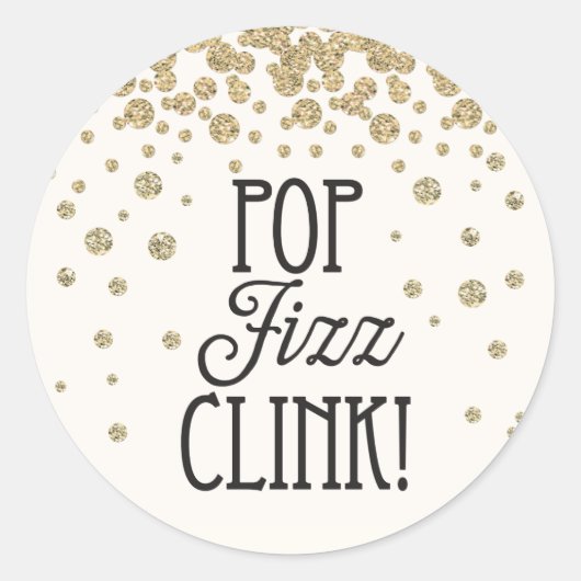 Pop Fizz Clink Sticker - Silvesterabend Party (Vorderseite)