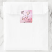 Pop Fizz Clink Weinglas Champagner Feier Quadratischer Aufkleber (Tasche)