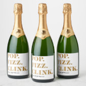 Pop Fizz Clink Weinkeller und Weine Schaumweinetikett (Flaschen)