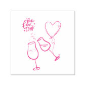 Pop Fizz Clink Wine Glasses Heart Balloon Permastempel (Design)