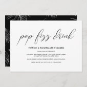 Pop Fizz Drink Minimalistische Engagement Party Einladung (Vorne/Hinten)