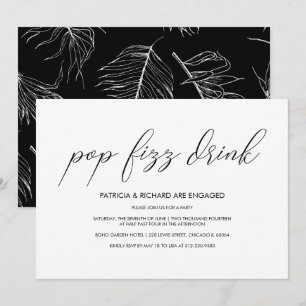 Pop Fizz Getränk Minimalistische Verlobungsfeier Einladung